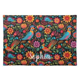 Mexican pattern script name cloth placemat