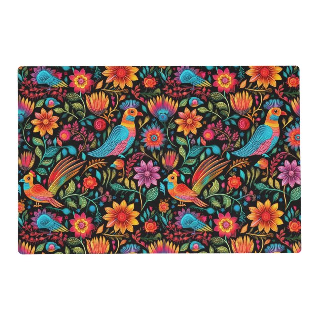 Mexican pattern script name placemat (Front)