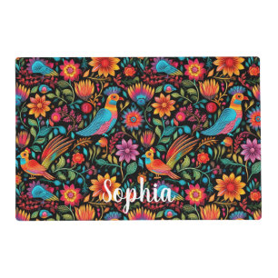 Mexican pattern script name placemat