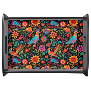 Mexican pattern script name serving tray