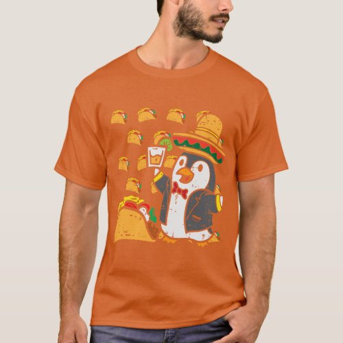 Mexican Penguin Tacos Animal Cute Fiesta Cinco De  T_Shirt