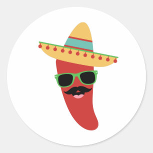 Mexican Pepper Classic Round Sticker