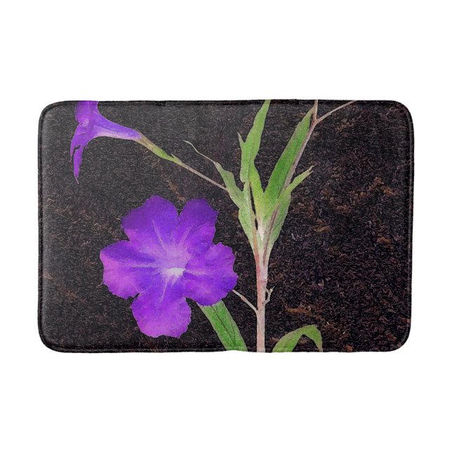 Mexican Petunia Purple Bathroom Mat (Front)