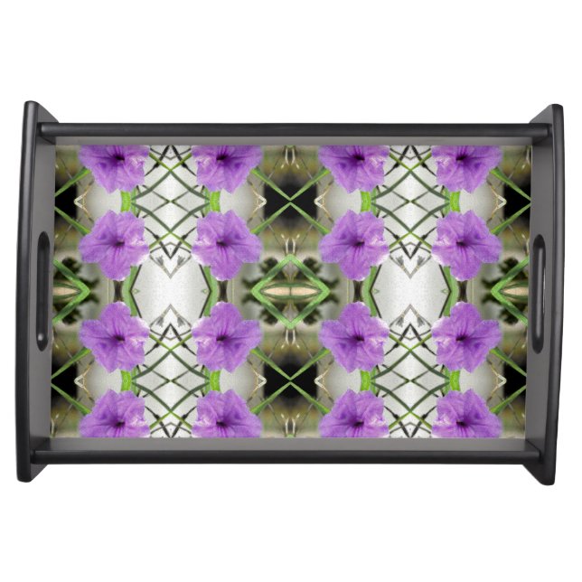 Mexican Petunias and Latticework Serving Tray (Front)