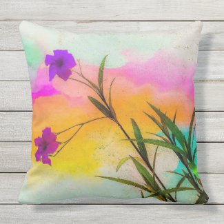 Mexican Petunias Love Color Outdoor Pillow