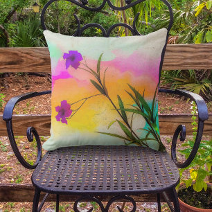 Mexican Petunias Love Color Outdoor Pillow