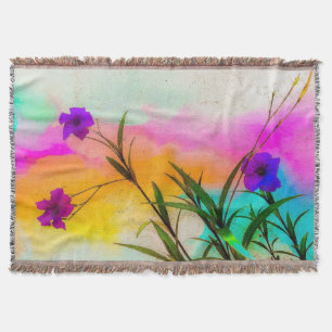 Mexican Petunias Love Color Throw Blanket