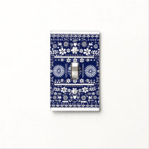 Mexican Picado Blue Navy Cut Papel Paper Spanish Light Switch Cover