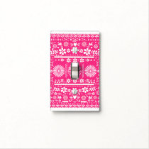 Mexican Picado Hot Pink Cut Paper Spanish Light Switch Cover