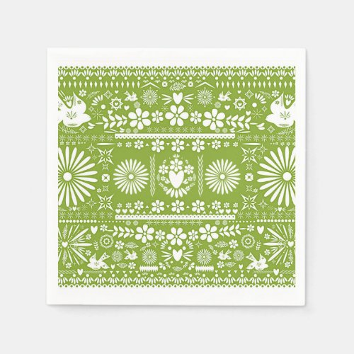 Mexican Picado Lime Avocado Green Wedding Marriage Paper Napkins