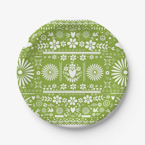 Mexican Picado Lime Avocado Green Wedding Marriage Paper Plates