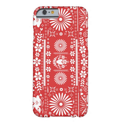 Mexican Picado Red  White Cut Papel Paper Spanish Barely There iPhone 6 Case