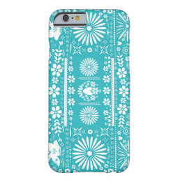 Mexican Picado Turquoise Teal Blue Paper Spanish Barely There iPhone 6 Case