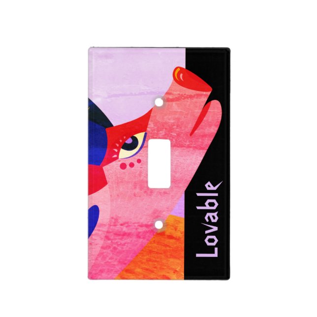 Mexican pig traditional folk art    light switch cover (Front)