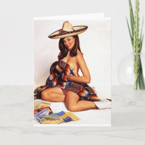 Mexican Pin Up Card