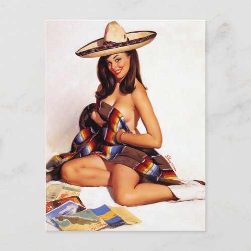 Mexican Pin Up Postcard