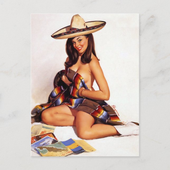 Mexican Pin Up Postcard (Front)