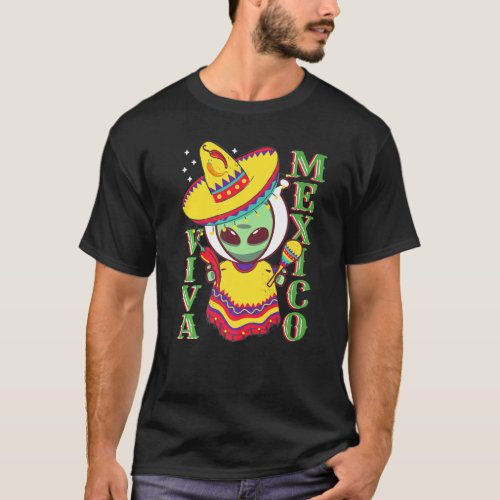 Mexican Poncho Cinco De Mayo Alien Sombrero Fiesta T_Shirt