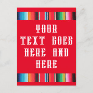 Mexican poncho custom serape Holiday Postcard