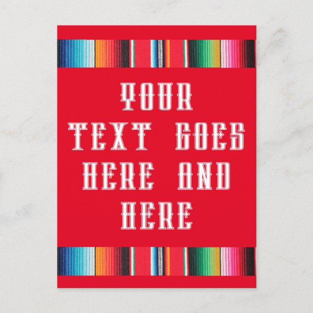 Mexican poncho custom serape Holiday Postcard (Front)