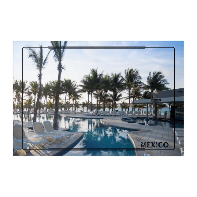Mexican Pool Resort Acrylic Print (Front)