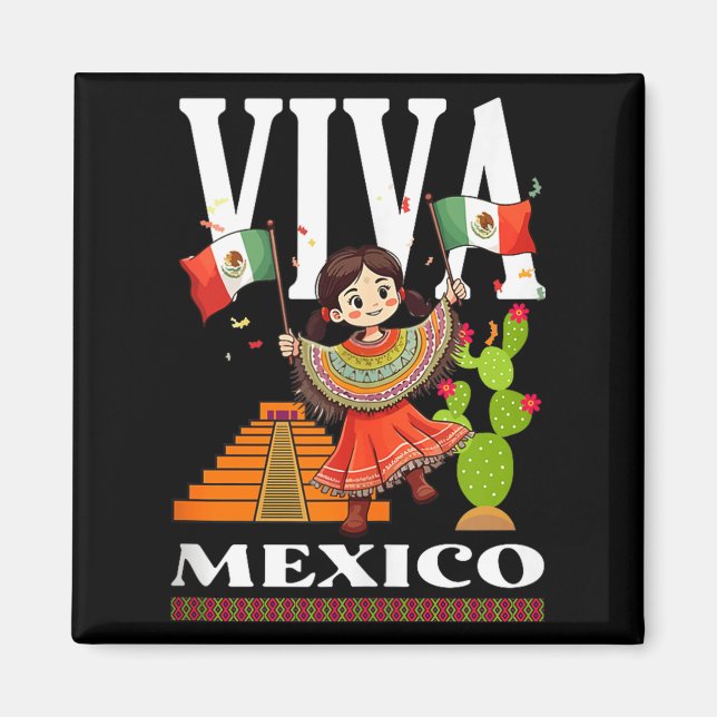 Mexican pride flag mexico roots heritage mexico magnet (Front)