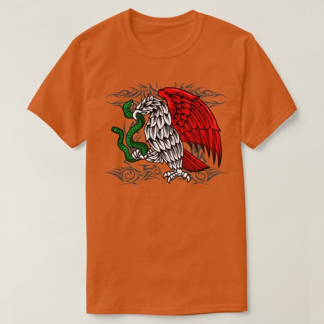 Mexican Pride Mexican Coat of Arms Mexico Flag Tri T-Shirt (Design Front)