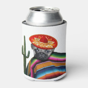 Mexican pug dog can cooler