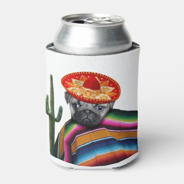 Mexican pug dog can cooler (Can Front)