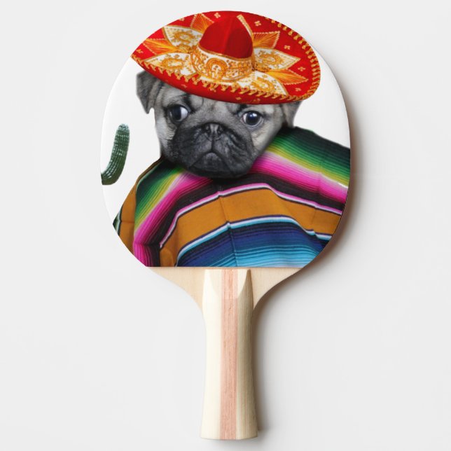 Mexican Pug dog Ping Pong Paddle (Front)