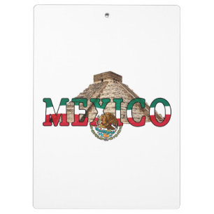 Mexican Pyramids And Mexican Flag Clipboard