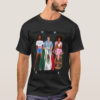 Mexican Queen Black Latina Black Afro Womens T-Shirt