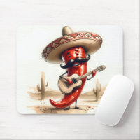 Mexican Red Chili Pepper Guitar Player