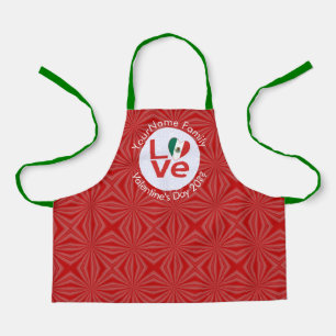 Mexican Red LOVE Flag Personalized  Apron