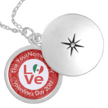 Mexican Red LOVE Flag Personalized 