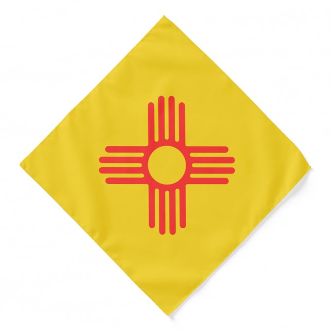 Mexican Red Zia Sun Traditional Symbol Bandana (Front)