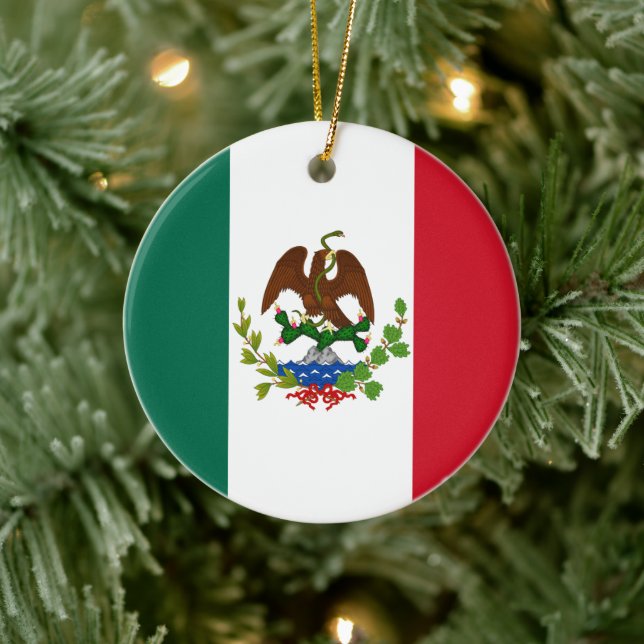Mexican Republic Flag: 1824-1835, Santa Anna Ceramic Ornament (Tree)