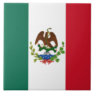 Mexican Republic Flag: 1824-1835, Santa Anna Ceramic Tile