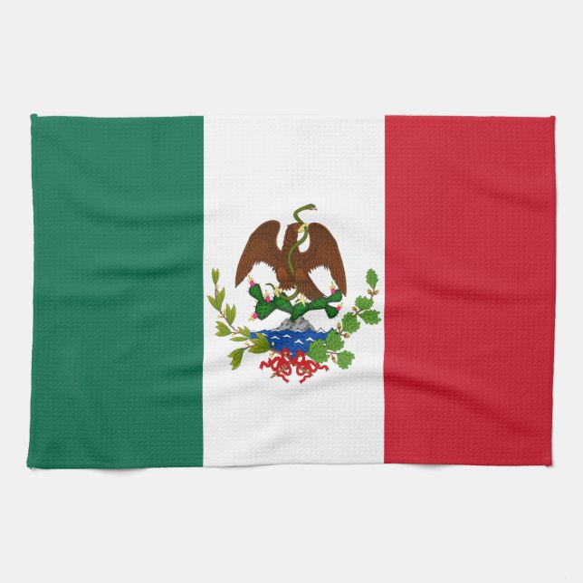 Mexican Republic Flag: 1824-1835, Santa Anna Kitchen Towel (Horizontal)