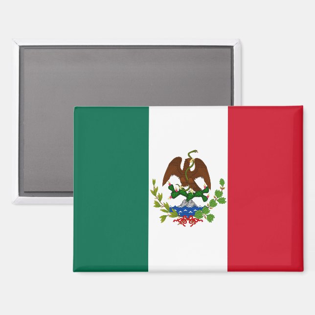 Mexican Republic Flag: 1824-1835, Santa Anna Magnet (Front/Back)