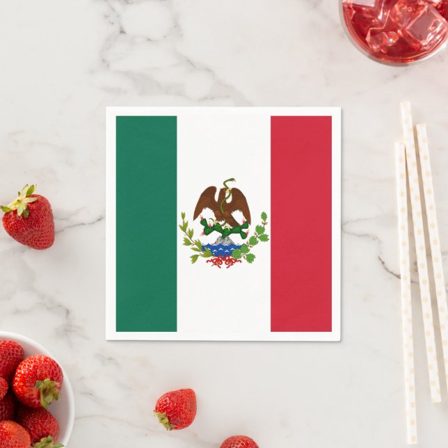 Mexican Republic Flag: 1824-1835, Santa Anna Napkins (Insitu)