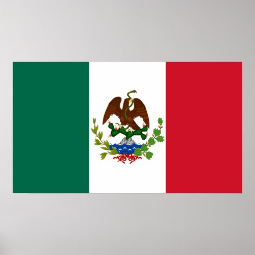 Mexican Republic Flag 1835 Mexicanos Latino Poster
