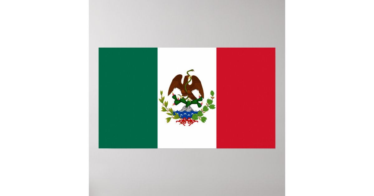 The Flag of Mexico - Corrugated Metal Sign - Old Wood Signs