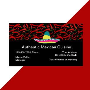 Mexican Restaurant Authentic Cuisine Business Card