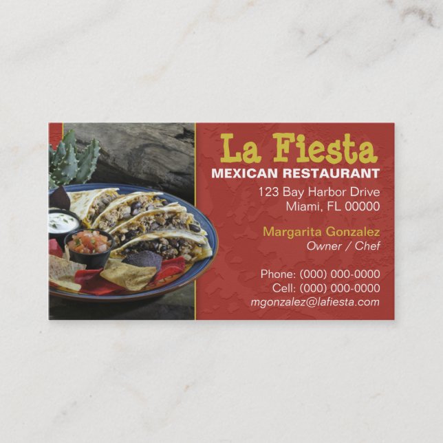 Mexican Restaurant Business Card (Front)