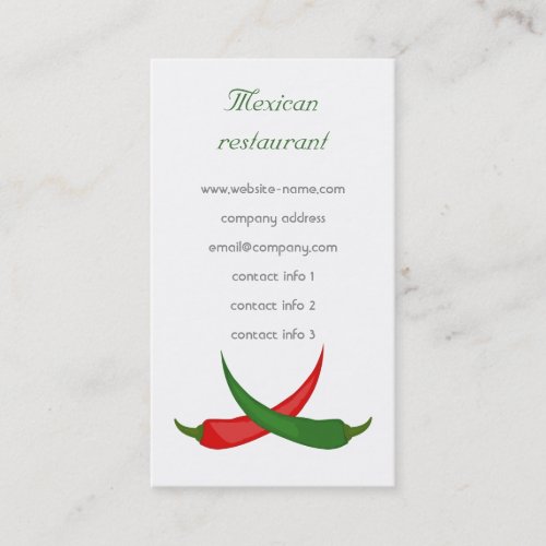 Mexican Restaurant Business Card