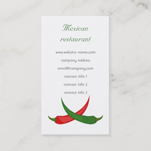 Customizable Mexican Restaurant Business Card