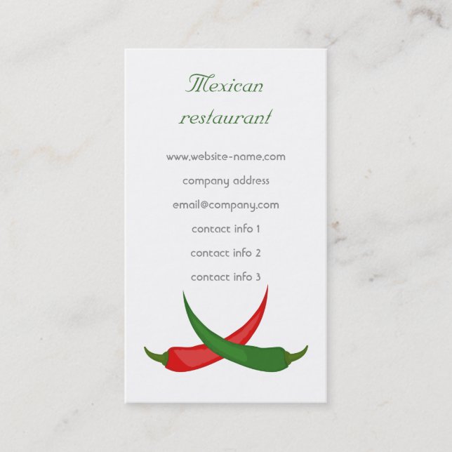 Mexican Restaurant Business Card (Front)