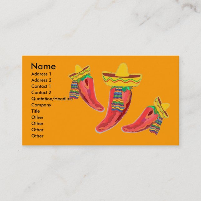 Mexican Restaurant Business Profile Card (Front)
