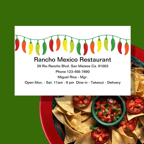 Mexican Restaurant Design Business Card